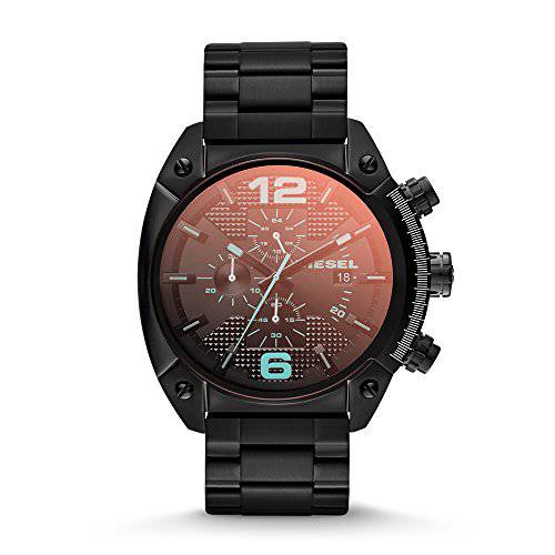 Diesel Men’s Overflow Quartz Stainless Steel Chronograph Watch, Color: Black (Model: DZ4316)
