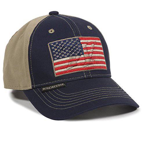 Outdoor Cap Unisex-Adult 아메리칸 깃발, 네이비/ 카키색옷천, 성인