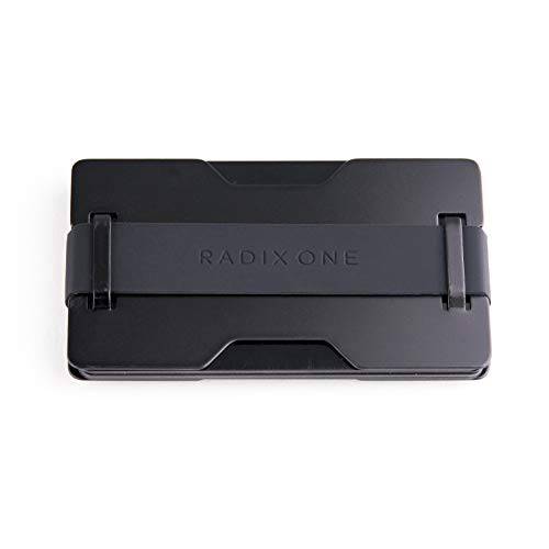 Radix 원 블랙 스틸 - RFID 차단 미니멀리스트 전면 포켓 매우얇은 강력 지갑 머니클립