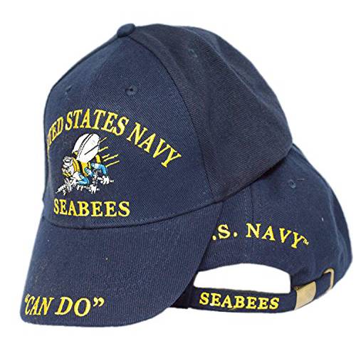 미국 네이비 SEABEES CAN DO 다이렉트 자수 모자 - 컬러 - 재향군인 Owned 비지니스