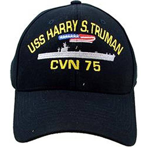 USS 해리 S. Truman CVN-75 자수 야구모자. 네이비 블루. Made in USA