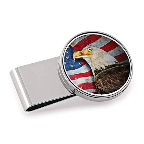 동전 머니클립 - JFK 1/2,하프 Dollar Colorized 아메리칸 Bald Eagle |Moneyclip | Holds 통화, 신용 카드,  캐쉬 | 정품 U.S. 동전 | Certificate