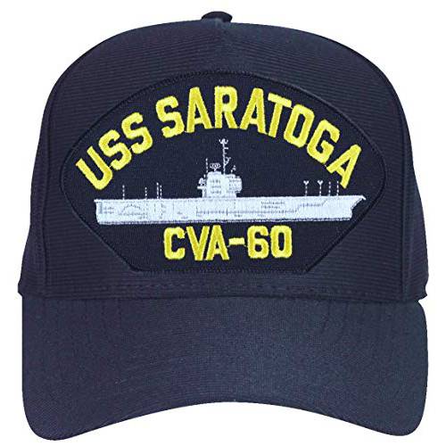 미국 네이비 USS Saratoga CVA-60 Supercarrier Ship 엠블렘, 앰블럼 패치 모자 네이비 블루 야구모자
