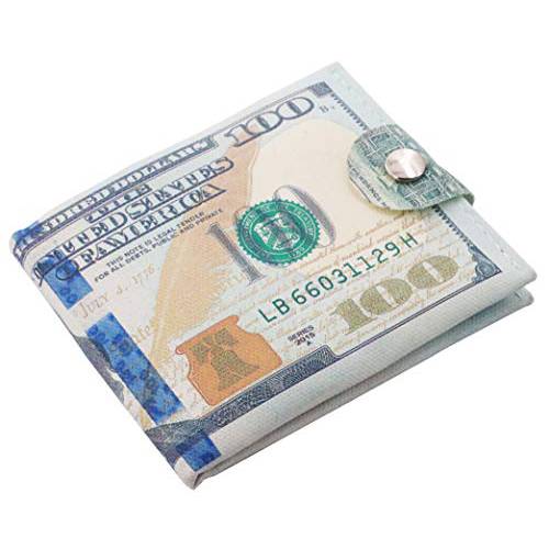 미니멀리스트 슬림 지갑 남성용- US Dollar 영수증 지갑 신용 카드 포토 홀더 바이폴드- 지퍼 디자인