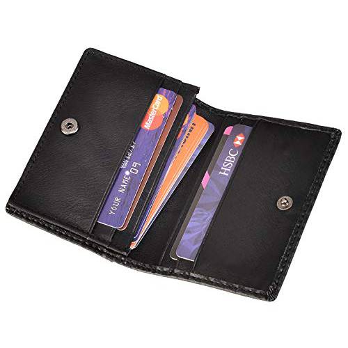 RFID 남성용 슬림 전면 포켓 지갑 천연가죽 바이폴드 ID 신용 카드 홀더