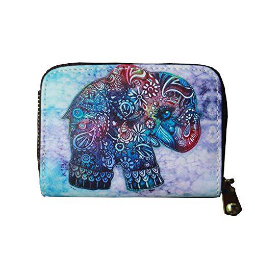FID 신용 카드 홀더 전면 포켓 귀여운 패턴 RFID 지갑 여성용 Adorable 코끼리