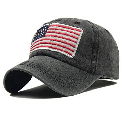IZUS Washed Baseball-Hats American-Flag 릴렉스 - 100% 릴렉스 코튼 아버지 모자 Embroiderred 유니섹스