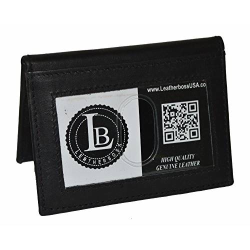 LeatherBoss  스몰 신용 카드 홀더 지갑 외부 ID