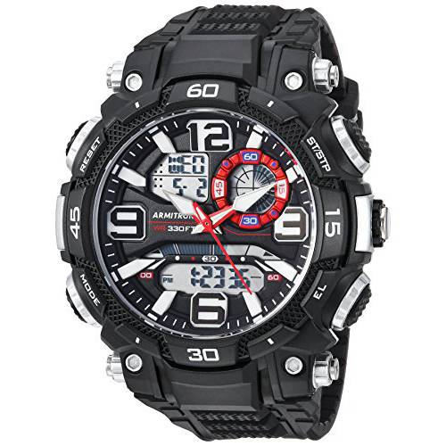 Armitron Sport Men’s Analog-Digital 스톱워치 레진 스트랩 워치