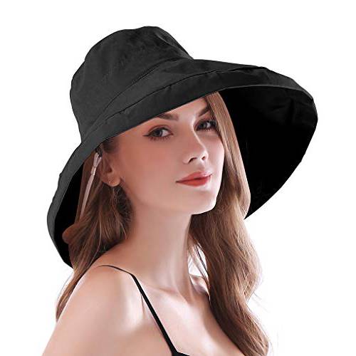 iHomey  여성용 넓은챙 썬 모자 폴더블 UPF 50+ 썬 보호 버킷 모자