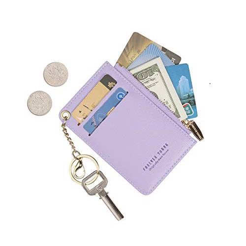 스몰 지갑 여성용 슬림 가죽 카드 케이스 홀더 지갑 동전 체인지 지갑 키체인,키링,열쇠고리