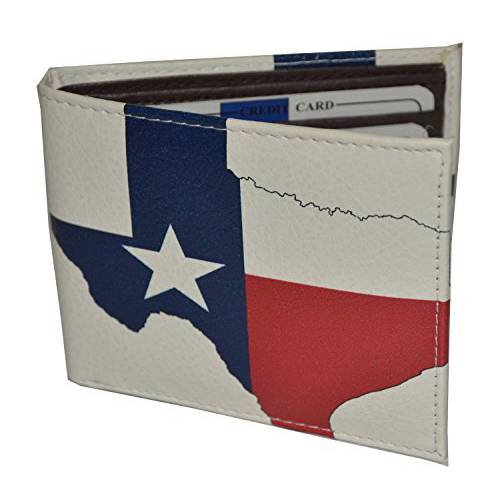 남성용 바이폴드 Exotic 지갑 픽쳐 Texas 깃발 맵 인쇄 선물 박스