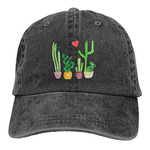 MSGUIDE Women’s Cacti Cactus Love Artical 야구모자 빈티지 코튼 Washed 릴렉스 조절가능 아버지 모자 블랙