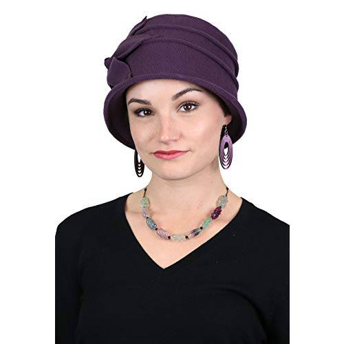 양털 플라워 Cloche 모자 여성용 Cancer 모자 케모 여성용 헤드 커버링