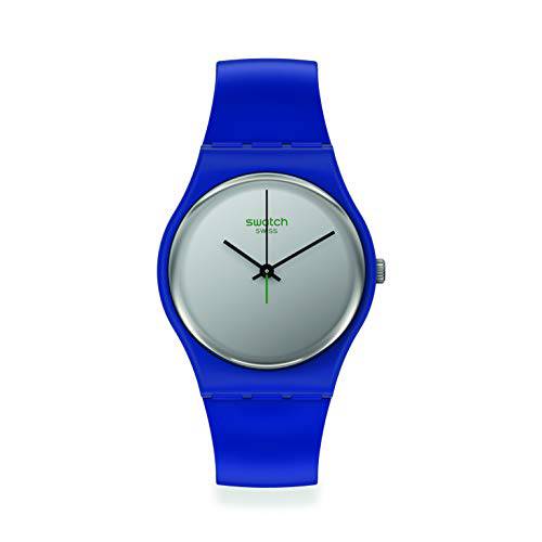 Swatch  스위스 쿼츠 bio-sourced 플라스틱 스트랩, 블루, 18 캐쥬얼 워치 (모델: SO28N100)