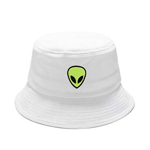 Alien 자수 버킷 모자 포장가능 어부 캡 유니섹스 아웃도어 모자 트렌디 썬 모자