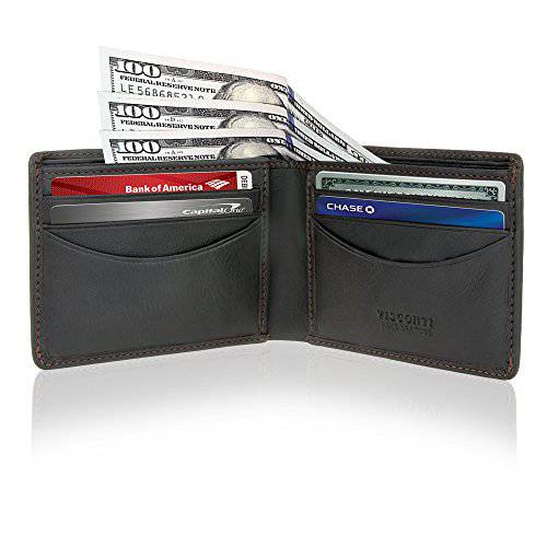 남성용 바이폴드 멀티 카드 지갑, Thin, 슬림 RFID 프로텍트 가죽 신용 카드 홀더