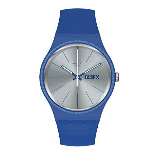 Swatch  쿼츠 실리콘 스트랩, 블루, 20 캐쥬얼 워치 (모델: SUON714)