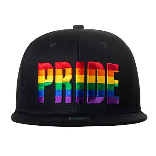 레인보우 Pride 스냅백 모자 캡 블랙