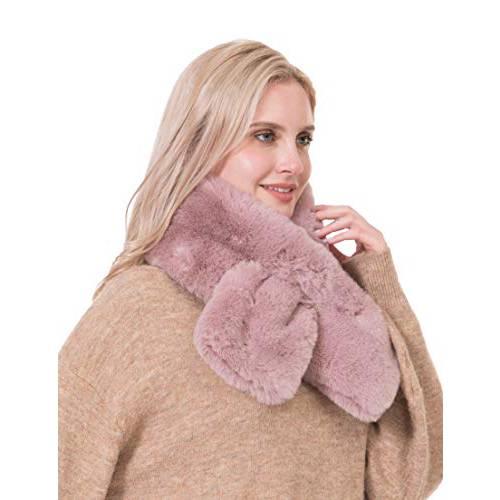 Rulala Fancy  인조 퍼 스카프 여성용 겨울 따뜻한 소프트 Cozy 직사각형 모피 Loophole 스카프 랩