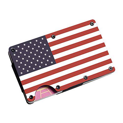 USA 깃발 알루미늄/ 스테인레스 스틸 머니클립 지갑 신용 카드 홀더