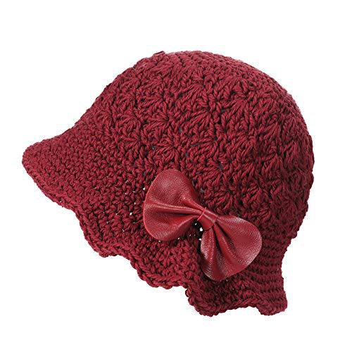 ZLYC  여성 겨울 크로셰뜨개질 버킷 모자 핸드메이드 코튼 니트 Cloche Bowler 모자