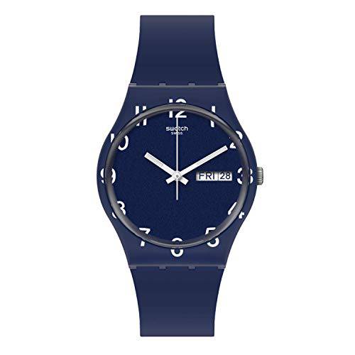 Swatch  쿼츠 실리콘 스트랩, 블루, 16 캐쥬얼 워치 (모델: GN726)