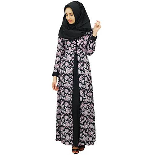 Bimba 여성 이슬람교도 파시미나 맥시 Abaya 드레스 플로럴 Jilbab Hijab
