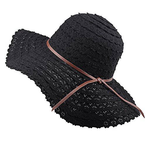 FURTALK 섬머 비치 썬 모자 여성용 UPF 여성 폴더블 플로피 여행용 포장가능 UV 모자 코튼,  넓은챙 모자