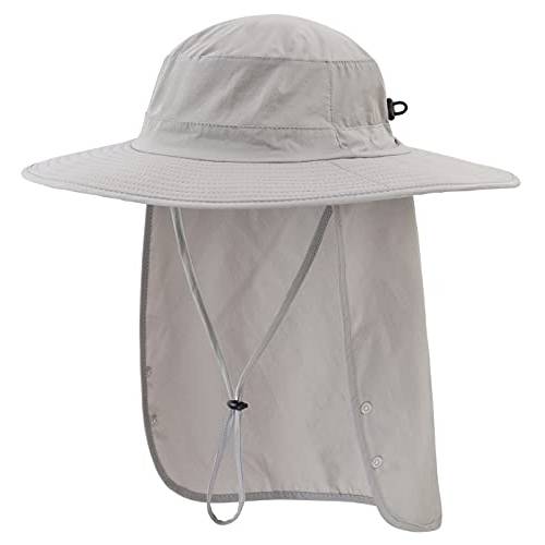 Connectyle 남성용 UPF 50+ 썬 프로텍트 사파리 모자 넥 덮개 낚시 썬 모자