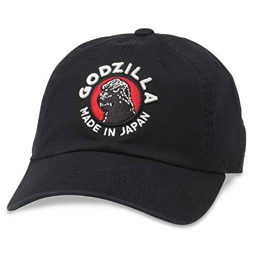 아메리칸 바늘 고질라 조절가능 버클 스트랩 야구 모자, Ballpark 콜렉션, 블랙 (20001A-GODZILLA-BLK)