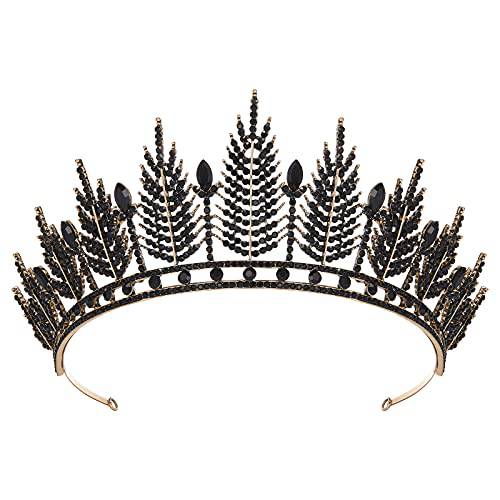 SWEETV 고딕 왕관 Goth Tiara, 블랙 Tiaras and Crowns 여성용&  걸스, 할로윈 Headpiece 웨딩 생일 파티, 할로윈 코스프레 Headpieces