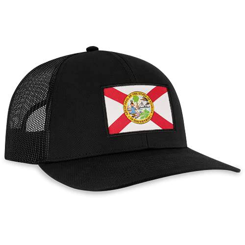 State 깃발 Trucker 모자 - 패치 스타일 - 야구모자 매쉬 스냅백 골프 모자