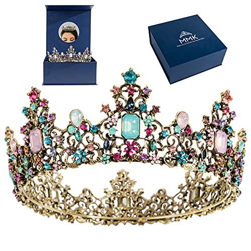 빈티지 Baroque 프린세스 왕관 걸 - Tiaras and Crowns 여성용 걸 - 퀸 생일 왕관, 할로윈 파티 헤어 악세사리