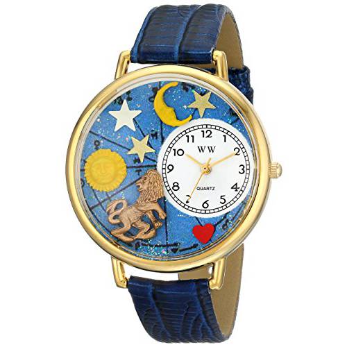 Whimsical 시계 유니섹스 G1810007 레오 로얄 블루 가죽 워치