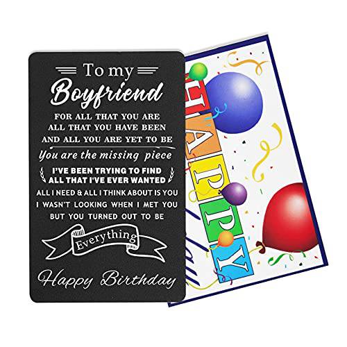 해피 생일 남자친구 각인 지갑 카드, 생일 카드 선물 남자친구