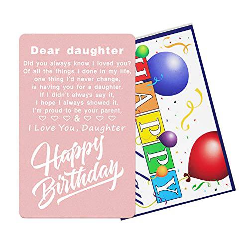 Daughter 생일 선물, 생일 카드 Daughter, 아름다운 각인 지갑 카드 인서트 Daughter’s 생일