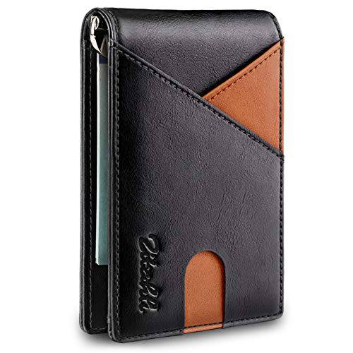 Zitahli 머니클립 Wallet-Mens 지갑 슬림 전면 포켓 RFID 차단 카드 홀더 미니멀리스트 미니 바이폴드 스마트 디자인