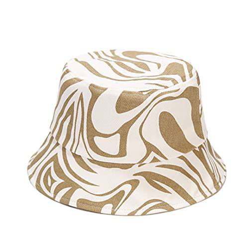 Joylife 줄무늬 프린트 버킷 모자 트렌디 패턴 어부 캡 포장가능 데일리 썬 모자 여성용, 남성용