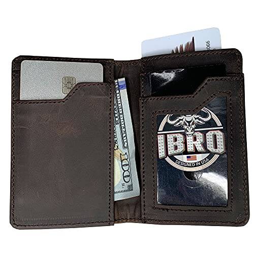 IBRO Men’s 슬림 RFID 차단 지갑 ID 포켓 엑스트라 용량 지갑
