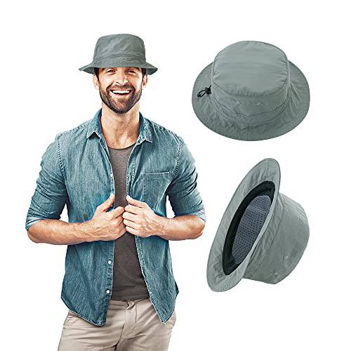 zowya 섬머 버킷 모자 남녀공용, 남녀 공용 지퍼가달린 여행용 캡 매쉬 썬 모자, 1 팩