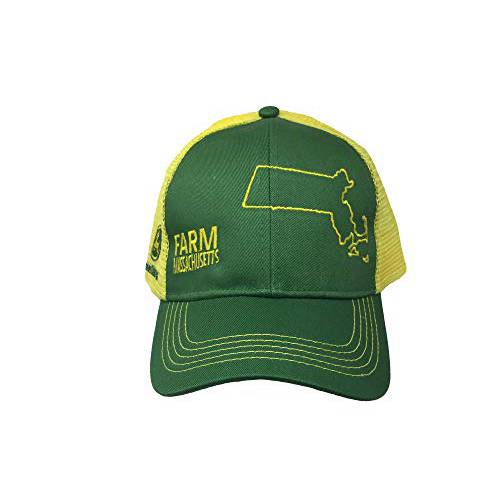 존 Deere Farm State Pride Cap-Green and Yellow-Massachusetts