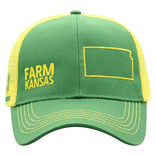존 Deere Farm State Pride Cap-Green and Yellow-Kansas