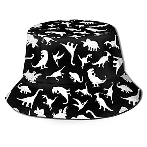 LVGOOKI 공룡 버킷 모자, 섬머 여행용 비치 휴대용 통기성 어부 모자 여성용 남성용