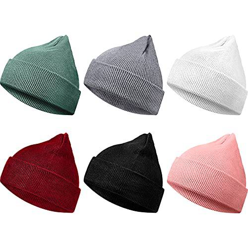 6 피스 Multi-Color 유니섹스 비니 캡 커프 비니 캡 편안 따뜻한 Cold-Proof 니트 모자