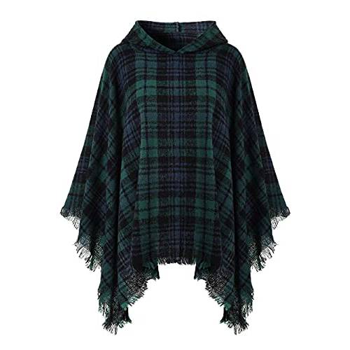 Ferand 클래식 여성용’ 후드 줄무늬 케이프 스웨터, 판초 여성용
