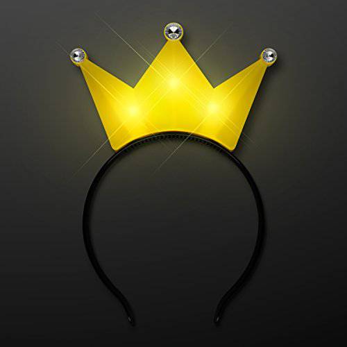 라이트 Up LED 왕관 Tiara 프린세스 헤드밴드 (Yellow)