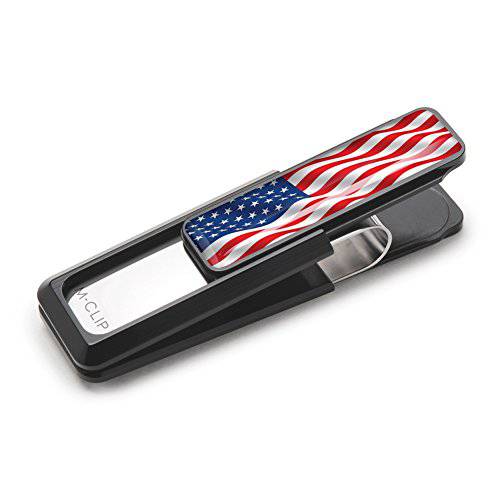 M-CLIP USA 아메리칸 깃발 Stars& Stripes 머니클립, 캐쉬 and 신용 카드 홀더, 메탈 지갑 대용