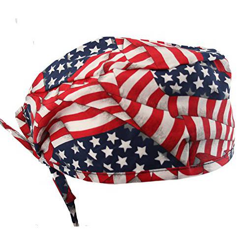 Stars& Stripes USA 아메리칸 깃발 스크럽 캡 모자
