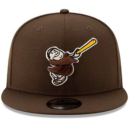 New Era San Diego Padres SidePatch 브라운 9FIFTY/ 9Forty 스냅백 원 사이즈 호환 Most Friar 수도사 로고 Cooperstown 클래식 1969